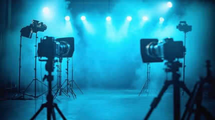 Fototapeta premium Film Studio Setup With Cameras And Lights