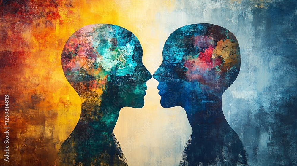 Poster two people connecting showing empathy and understanding each other