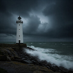 Naklejka premium lighthouse on the coast