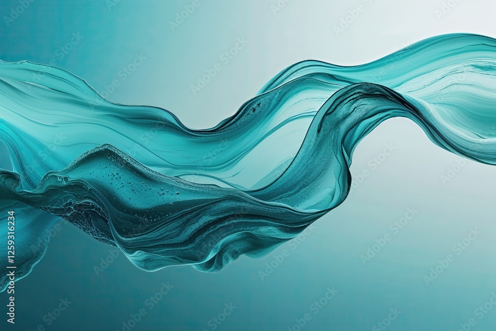Aufkleber aqua gradient abstract design showcasing textured flowing essence for fluidity and serenity