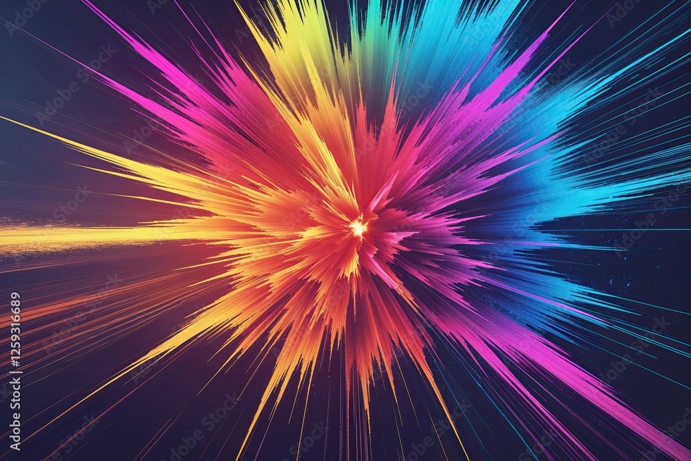 Aufkleber vibrant energy color gradient burst effect with dynamic noise motion and textured edge designs