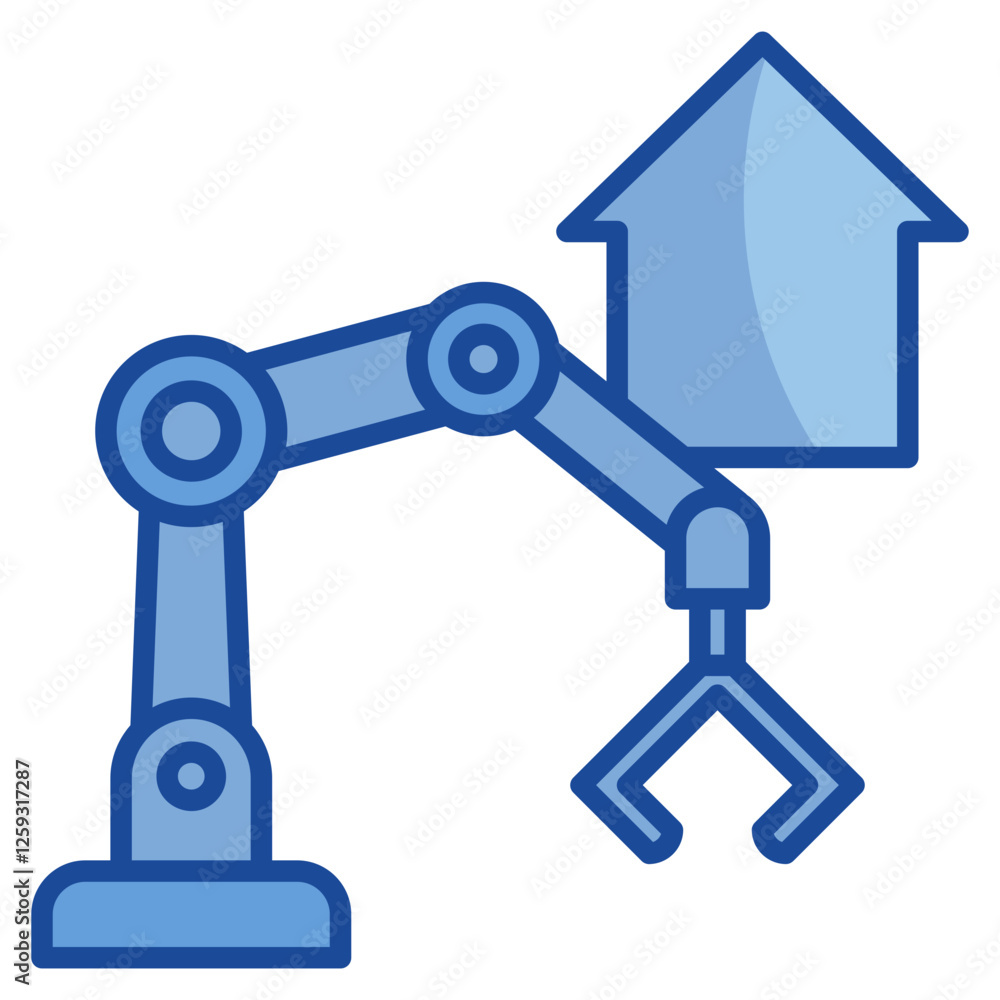 Poster robot arm icon element for design
