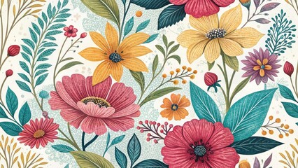 Bold Summer Floral Sketch Low Light Photography - Vibrant Background Art