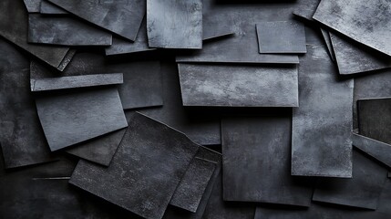Dark grey rectangles, overlapping, texture