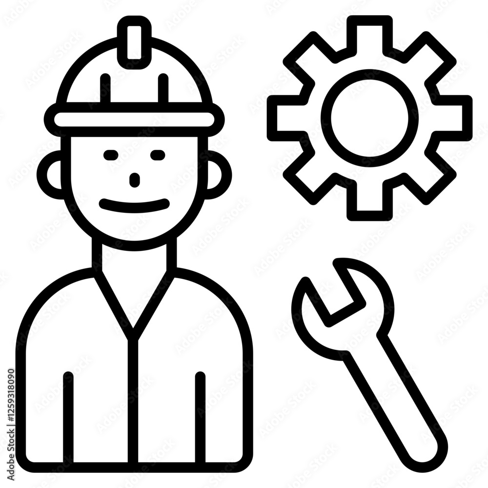 Poster engineering icon element for design