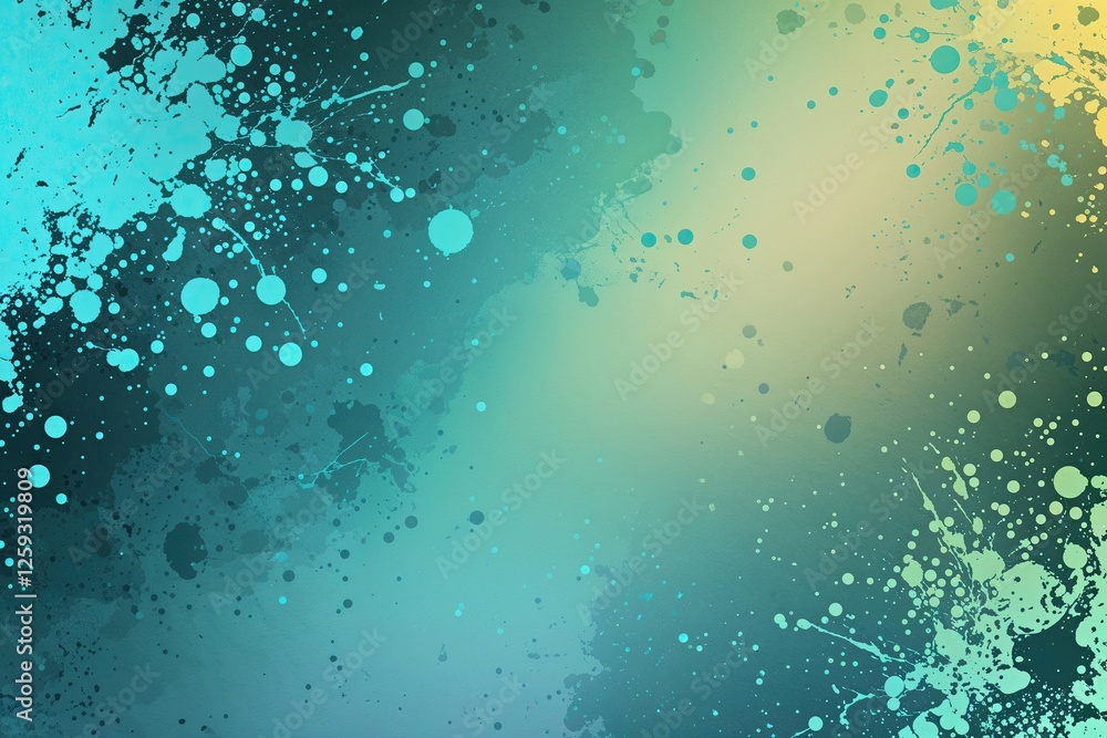 Poster Bright Turquoise Gradient Background with Subtle Splatter Texture for Creative Design Projects