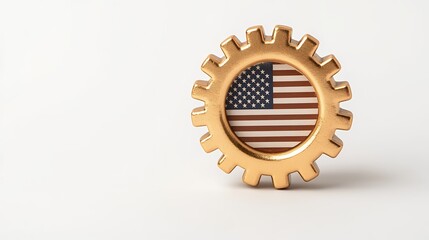 Gold Gear with American Flag Graphic