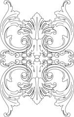 vector illustration sketch design decorative ornament floral carving decoration for classic ethnic vintage traditional interior
