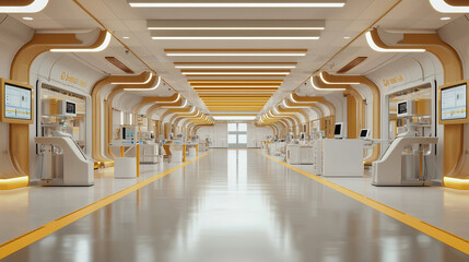 Naklejka premium modern smart industry scene featuring automated machinery and technology in sleek, well lit environment
