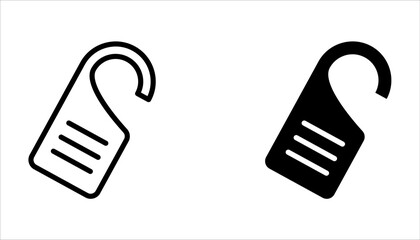 door hanger icon set. do not disturb. Door hanger tags for room in hotel on white background