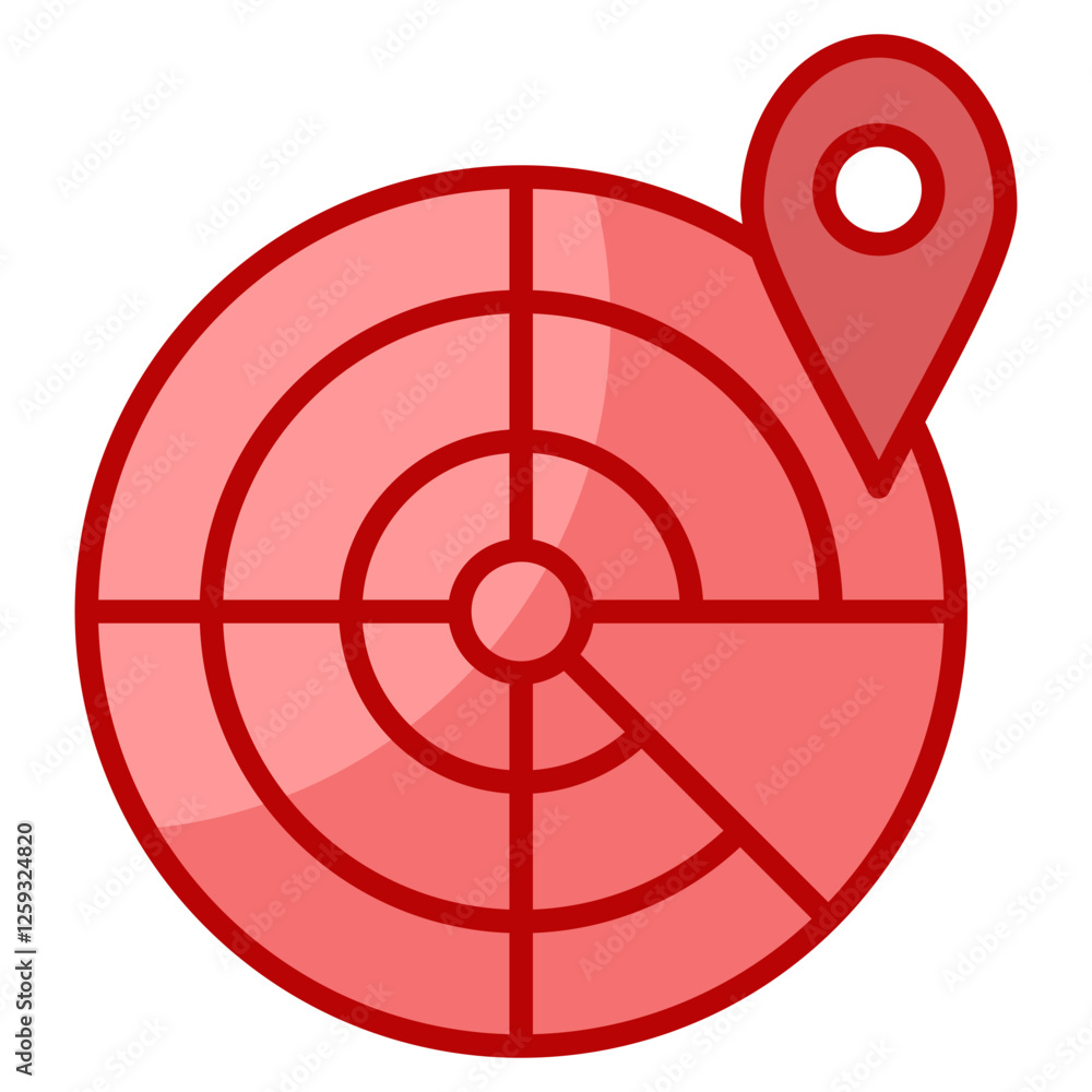 Poster radar map icon element for design