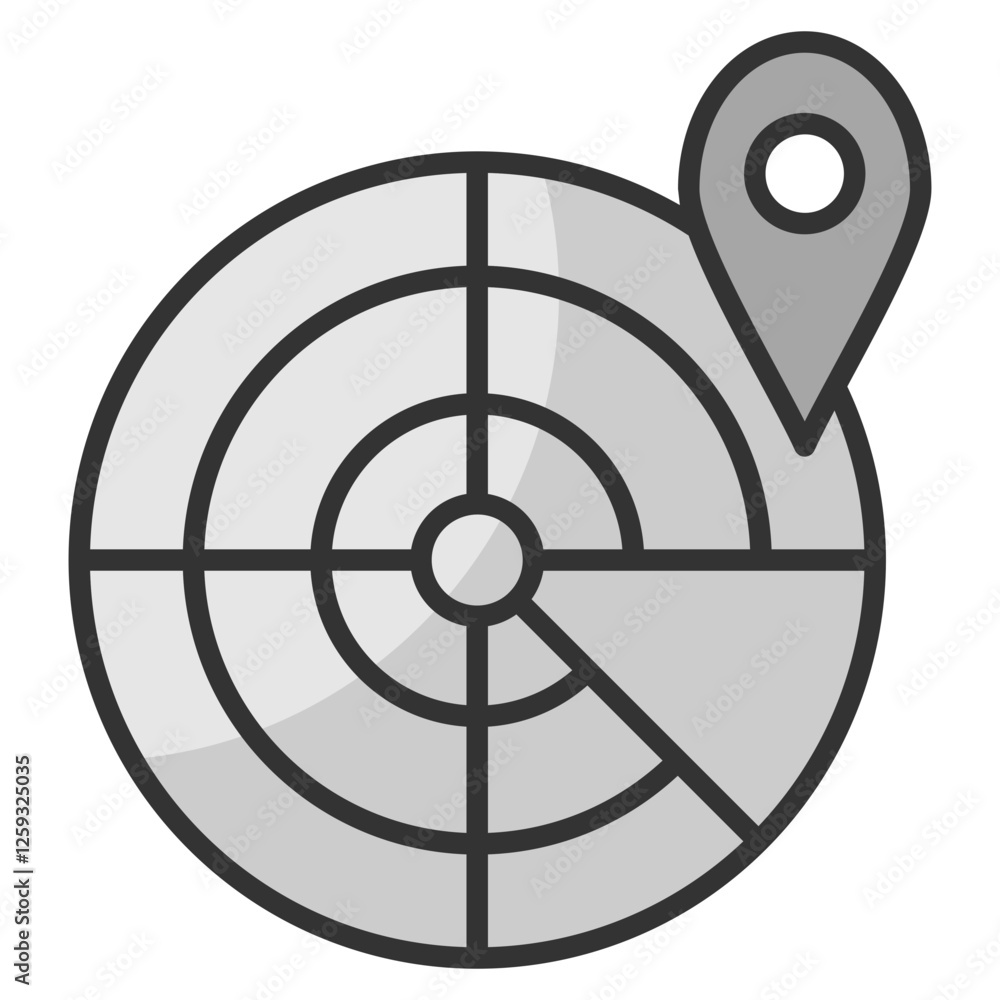 Poster radar map icon element for design