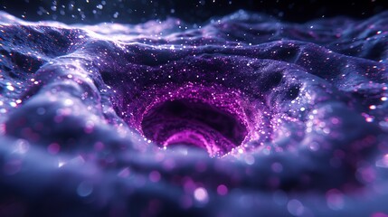 Cosmic Vortex: A Digital Rendering of a Glittering Purple Nebula