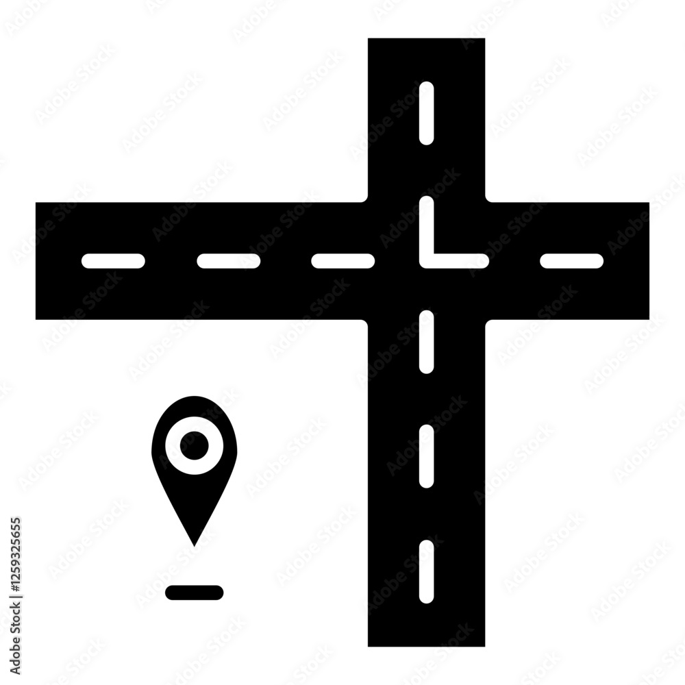 Poster map path icon element for design