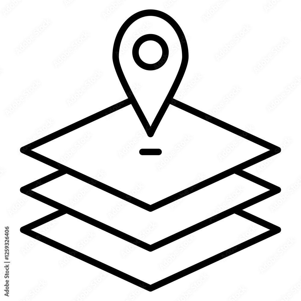 Poster geo layers icon element for design