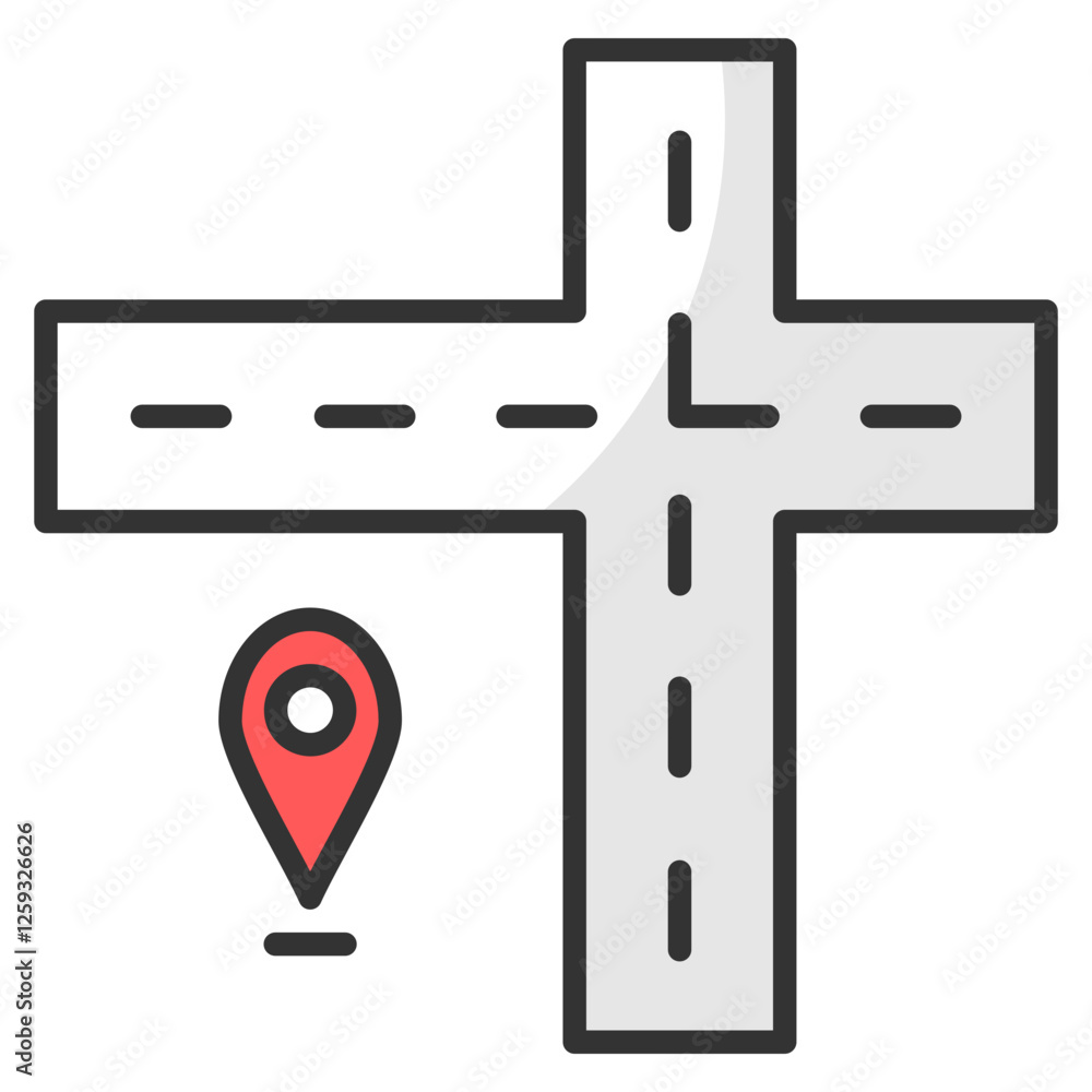 Poster map path icon element for design