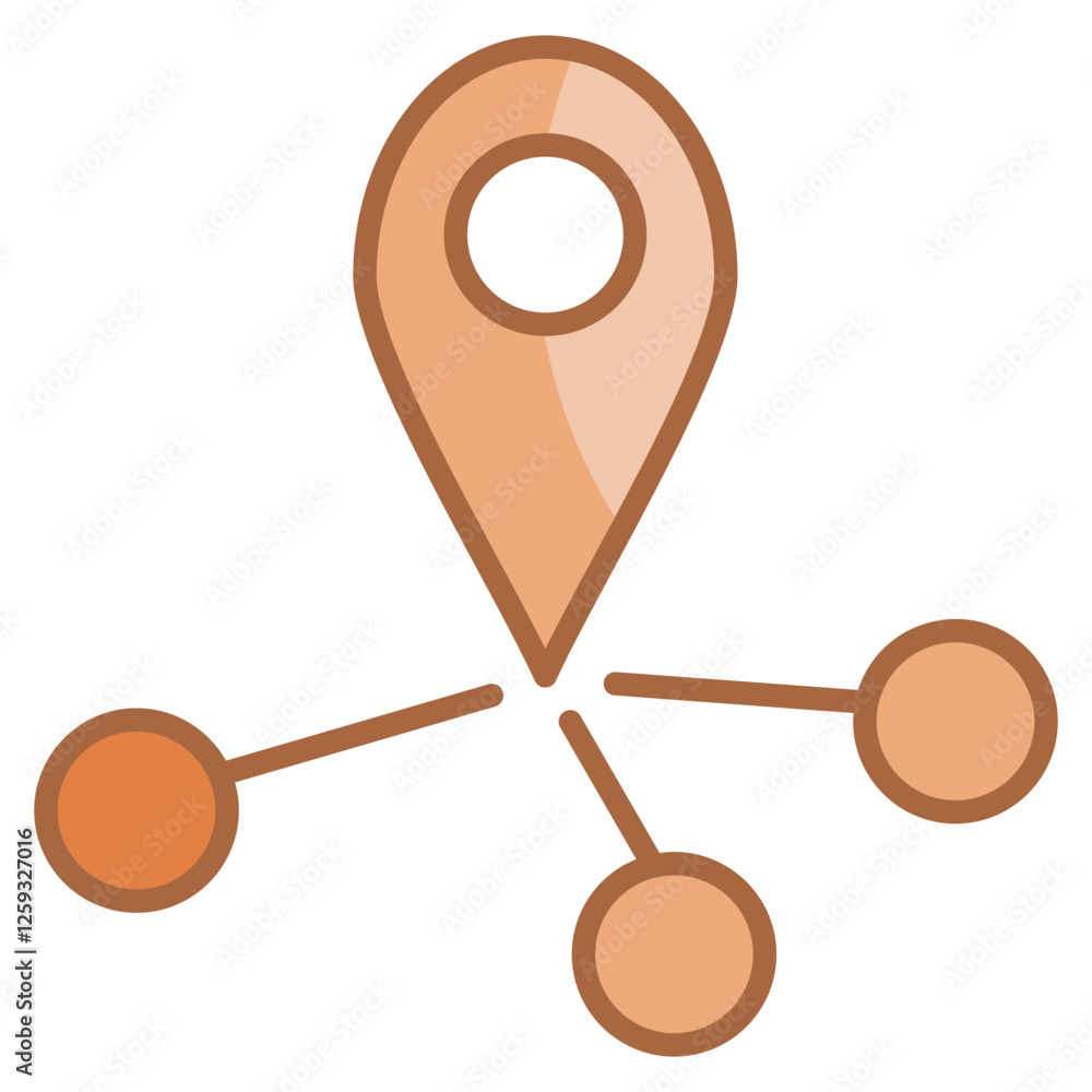 Poster geo network icon element for design