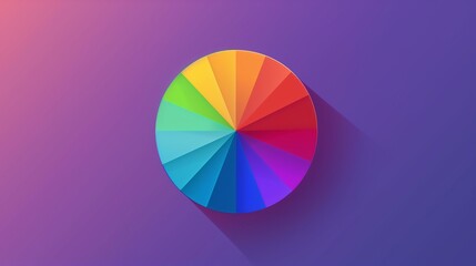 Obraz premium Vibrant Color Wheel Illustration on Purple Background A Colorful Spectrum Graphic Design Element