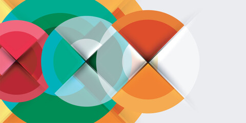 Obraz premium Target circle geometric abstract shapes. Vector Illustration For Wallpaper, Banner, Background, Card, Book Illustration, landing page