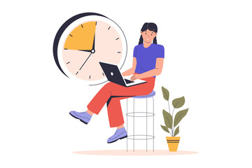 Part time job vector illustration. Illustration for website, landing page, mobile app, poster and banner. Trendy flat vector illustration