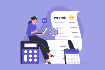 Salary payroll system vector illustration. Illustration for website, landing page, mobile app, poster and banner. Trendy flat vector illustration
