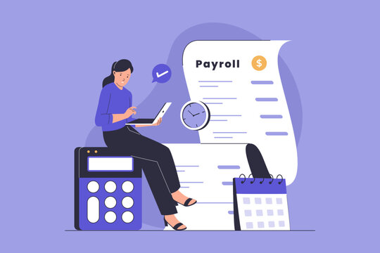 Salary payroll system vector illustration. Illustration for website, landing page, mobile app, poster and banner. Trendy flat vector illustration
