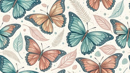 Fototapeta premium Faded Butterfly Wings Texture: Vintage Low Light Photography Background Design