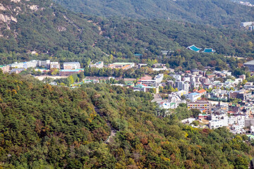 Fototapeta premium village in the valley