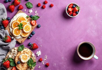 top view delicious healthy breakfast