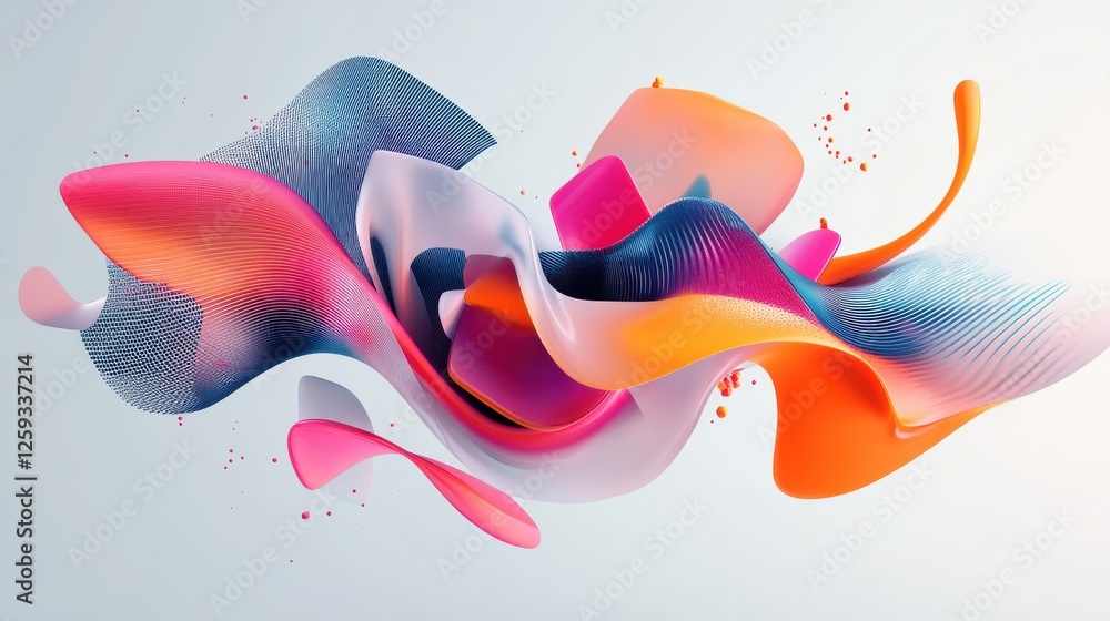 Aufkleber abstract colorful waves with smooth fluid shapes and textures