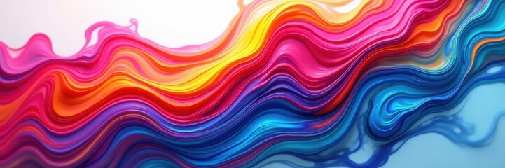 Multicolored liquid paint, dynamic abstract swirls , energy, swirls