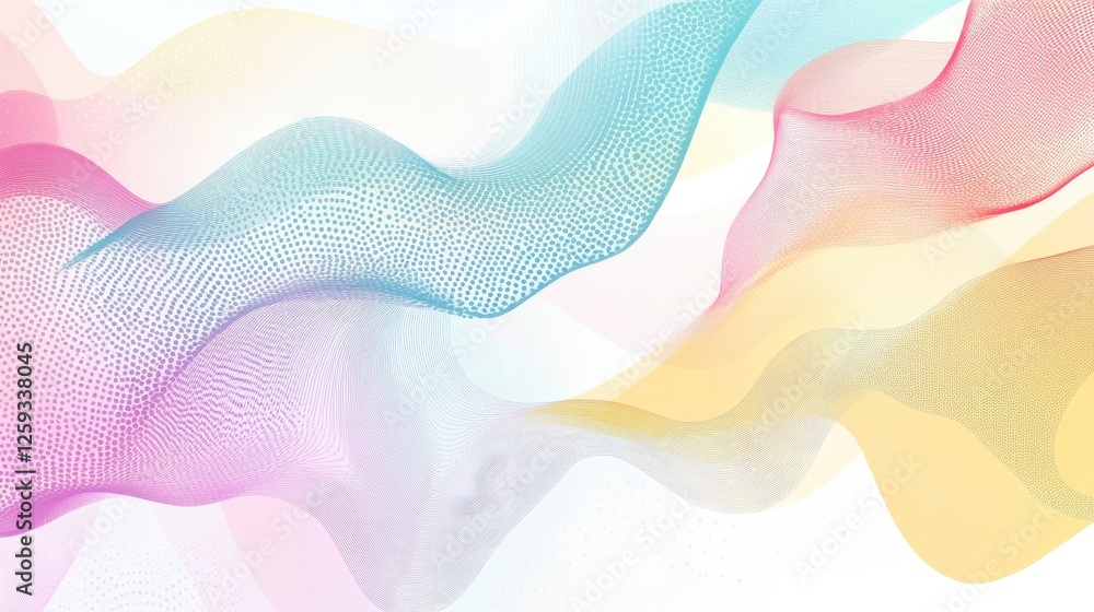 Poster colorful abstract waves with soft fluid motion and light texture