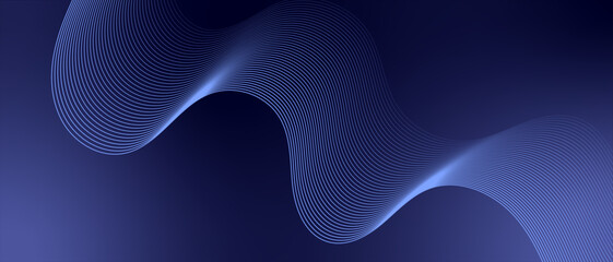 A deep blue abstract background with gradient curved lines, representing technology, modernity, and connectivity. Suitable for digital or high-tech themes.