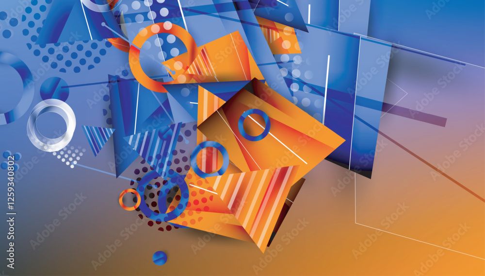 Poster creative triangles and circles composition