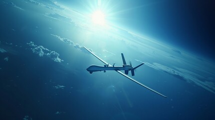 Naklejka premium 青空に浮かぶドローン12