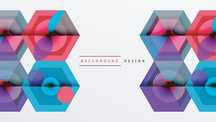 Creative hexagons geometric shapes design