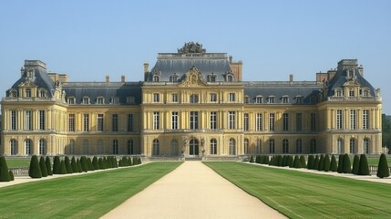 Fototapeta premium French Palace Gardens Sunny Day Landscape Architecture