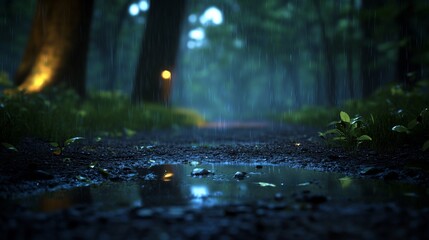 Rainy Forest Path: A Serene Escape into Nature's Embrace