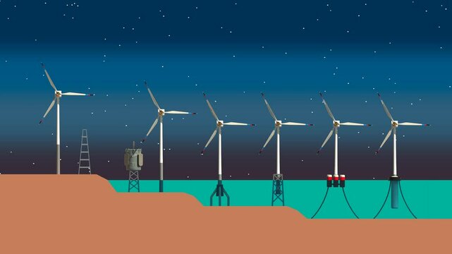 Different types of offshore wind turbines