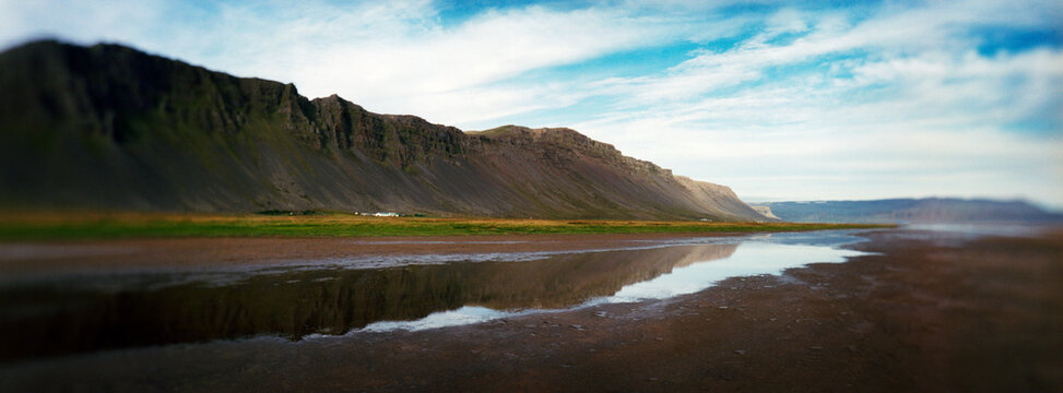 Panoramic view of Westfjords, Iceland.
