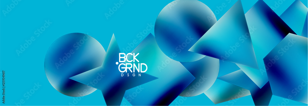 Poster Neon color geometric shapes square triangle circle abstract background. Vector Illustration For Wallpaper, Banner, Background, Card, Book Illustration, landing page