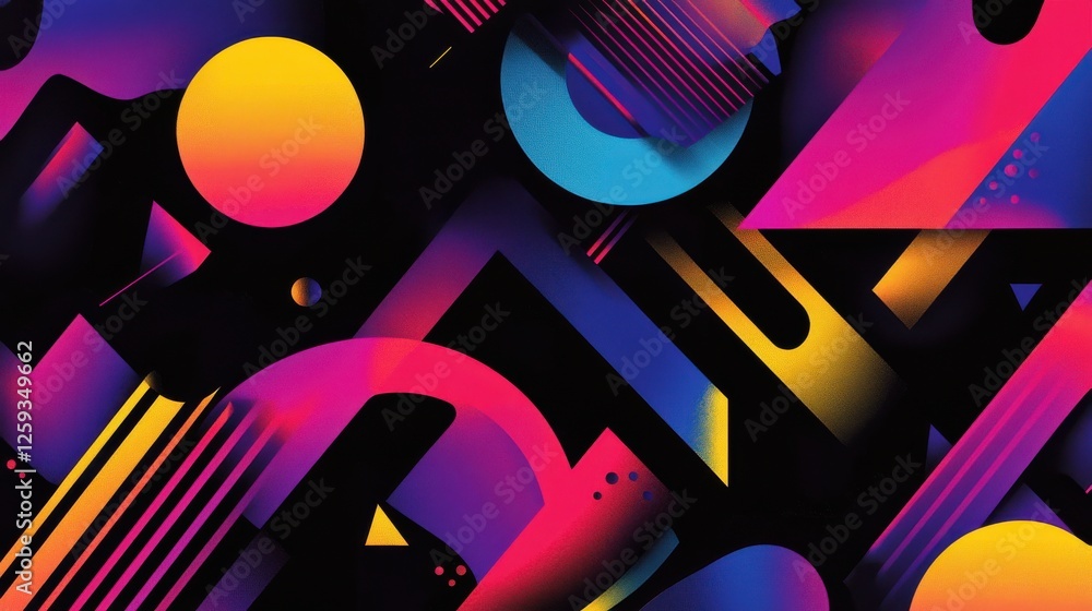 Poster Abstract Geometric Background with Colorful Shapes and Lines