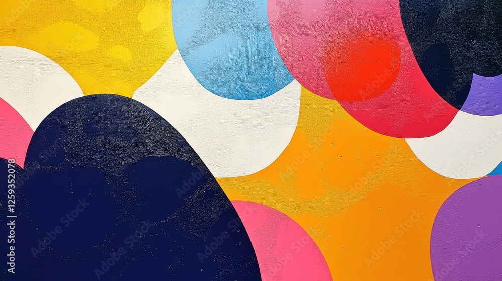 Poster colorful abstract background with circular shapes and soft curves