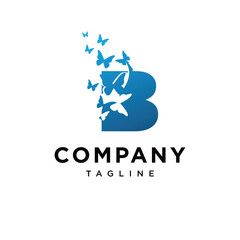 Obraz premium Letter B Butterfly Logo Icon Vector