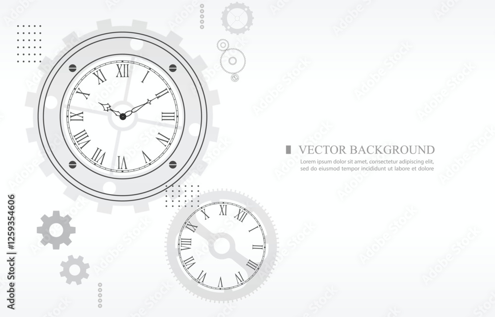 Aufkleber abstract vector backgroun.machanical analog clock.white wallpaper