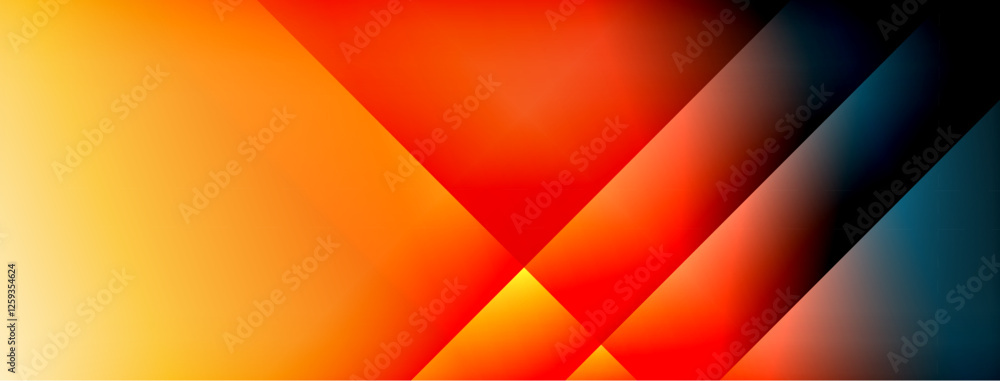 Poster Dynamic shadow lines with gradient colors geometric background