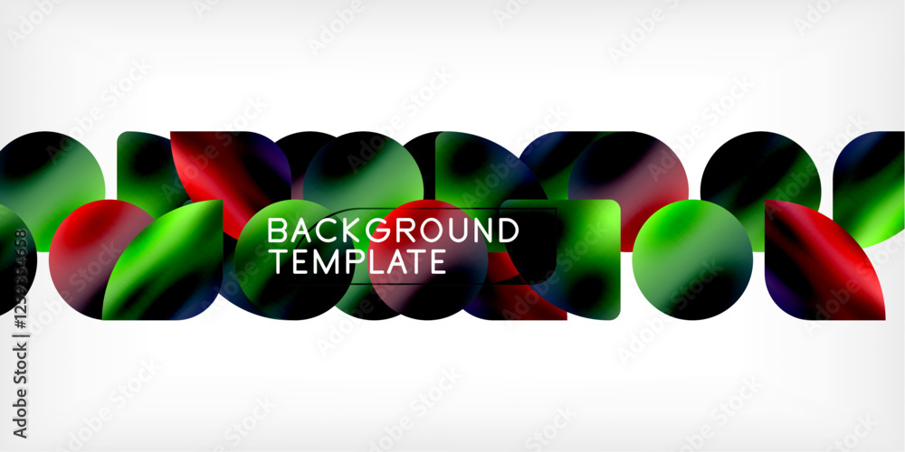 Poster bright circles with shadows abstract background