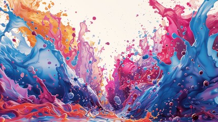 Vibrant Colorful Paint Splash Abstract Art Background Image