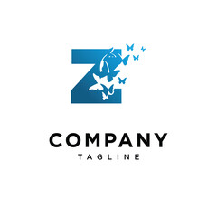 Obraz premium Letter Z Butterfly Logo Icon Vector