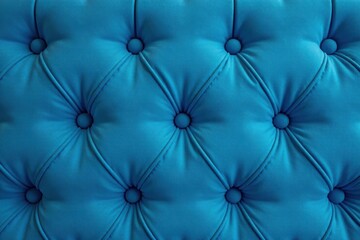 Vibrant Blue Upholstery Texture A Close-Up View of Button-Tufting Detail on Soft Fabric